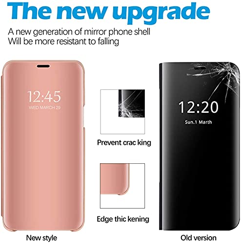 BABEYT Xiaomi 10 Capa luxuosa ultra espelhada, capa de couro fina e elegante com espelho de maquiage