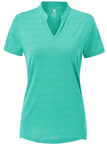 T-shirt anti transpiration femme donhobo col v contre les irritations en bleu clair L