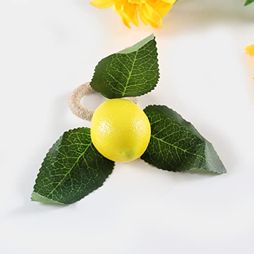 Cpellesse 6 Pcs Lemon Napkin Ring Metal Napkin Buckle Fresh Fruit Holder Table Settings Use For Christmas, Halloween, Wedding Dinner Dining Table Decorate #TOP6