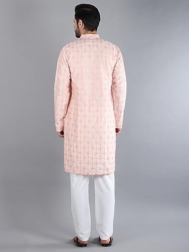 Image of Uri and MacKenzie Embroidery Silk Men's Kurta Pyjama Set