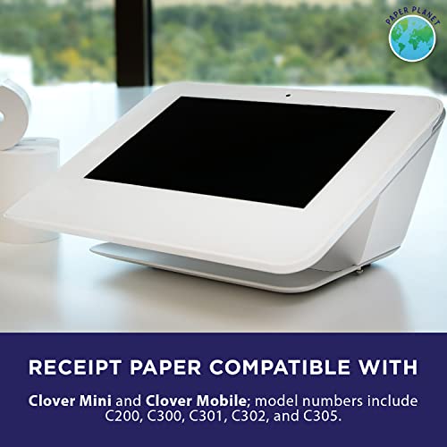 Thermal Paper For Clover Pos (Clover Mini Thermal Printer) By Paper Planet | Credit Card Receipt Paper Rolls For Clover C200 C300 C301 C302 C305 | 24 Rolls #TOP2
