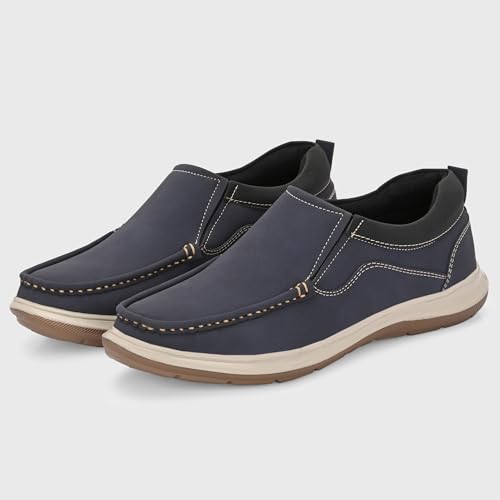 Image of Centrino Slip On Shoes for Man | Loafers for Men Stylish | Soft Cushioned Insole | Lightweight Comfortable Moccasins | Hand-Stitched Design | Casual Mens Loafer Shoes for All-Day Comfort (9785)