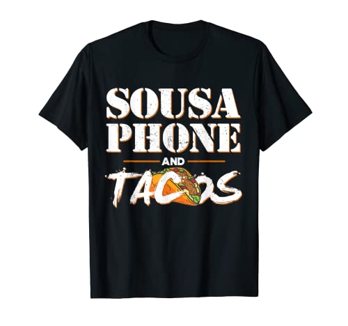 Funny Marching Band Camisetas Sousaphone Tacos Escuela de música Camiseta