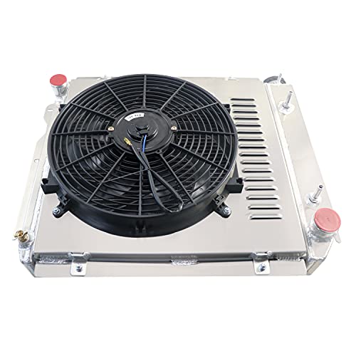 Colquee 4 Row Core All Radiator+Shroud +14" Fan+Relay Kit Compitable For 1987-2006 88 89 90 91 92 93 94 95 96 97 98 99 00 01 02 03 04 05 Jeep Wrangler Tj Yj Chevy Gm V8 #TOP7