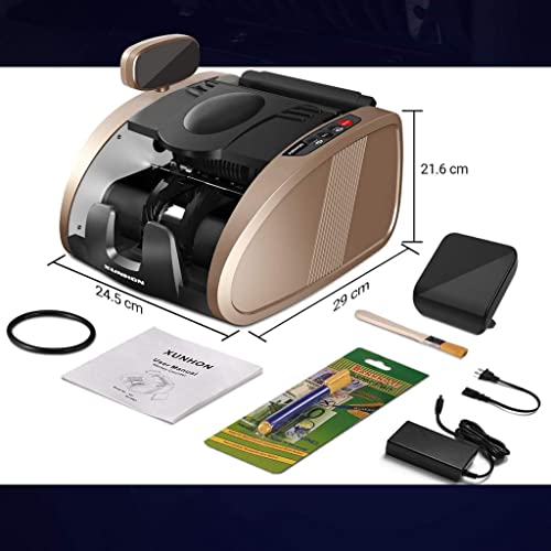 Money Counter Machine, Bill Counter With Uv/Mg/Ir Counterfeit Detection, Portable Cash Counting Machine With 9 Modes, 2Lcd Display, Hidden Handle #TOP6