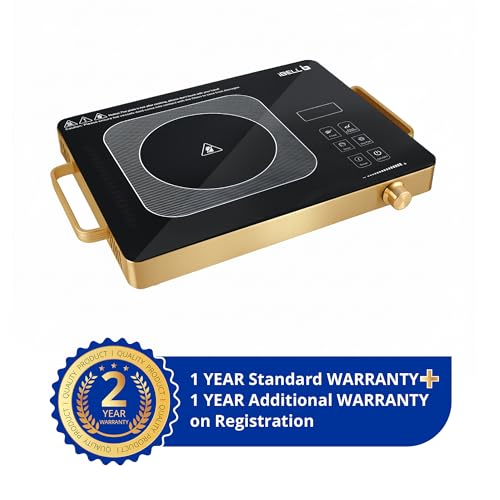 Image of iBELL Infrared Cooktop - 2000W, Temperature Control, Touch Panel, High Energy Efficient, Strong Handle, Compatible with all Cookwares (Golden)