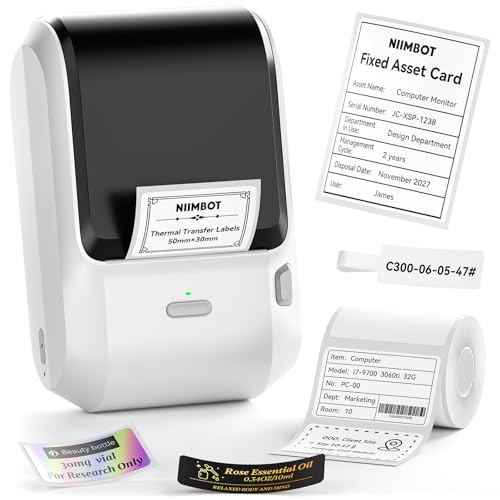 Image of NIIMBOT M3 Label Maker Machine with Tape, 3'' Bluetooth Thermal Transfer Sticker Printer for Small Business Clothing, Address, Cable Storage, Compatible with Phones & PC(Not for 4x6 Shipping Label)