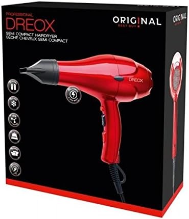 Professional dreox – Secador de profesional Semi comptact iónico 2000 W  Secador Pro rojo : Amazon.es: Belleza