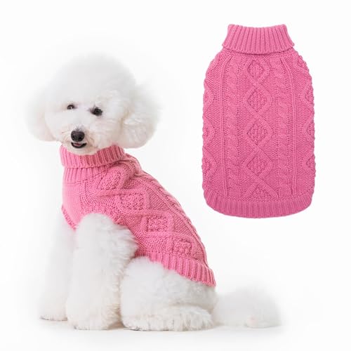 Image of BINGPET Dog Sweater for Small Medium Dogs, Turtleneck Knitted Clothes