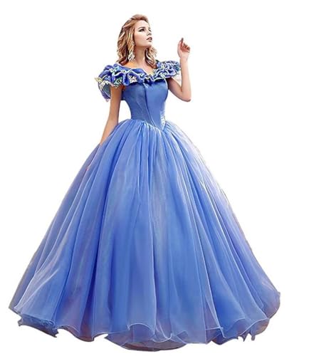 Image of Women's Off Shoulder Quinceanera Ball Gowns Masquerade Princess Long Prom Formal Evening Party Dress
