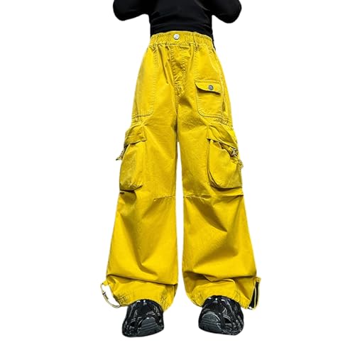 Girl Cargo Pants Parachute Drawstring Elastic Waist Sweatpants Baggy Y2k Teen Girls Pants Loose Trousers Pocket