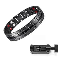 Rainso Bracciale Da Donna, Bracciale Magnetico In Acciaio Al Titanio, Elegante Bracciale Magnetico Da Donna, Sollievo Dal Dolore Per Artrite, In Confezione Regalo Nera(oro rosa