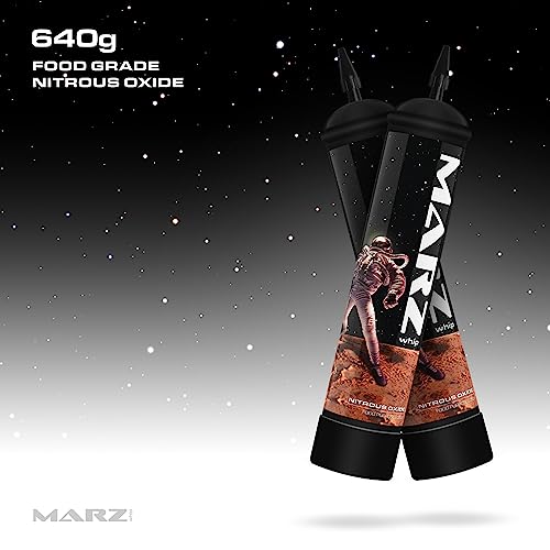 Marz Premium Whipped Cream Charger - Food Grade Nitrous Oxide Tank Pure Flavored N2O Chargers - For Any Standard Whipping Cream Dispenser – 640G #TOP3