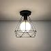 Produktbild KESAI HomeDeco Industrielle rustikale Deckenleuchte zur Unterputzmontage, Retro-Pendelleuchte, Metallkäfig-Deckenleuchte, E27-Lampenfassung, warmweiße Glühlampe im Lieferumfang enthalten