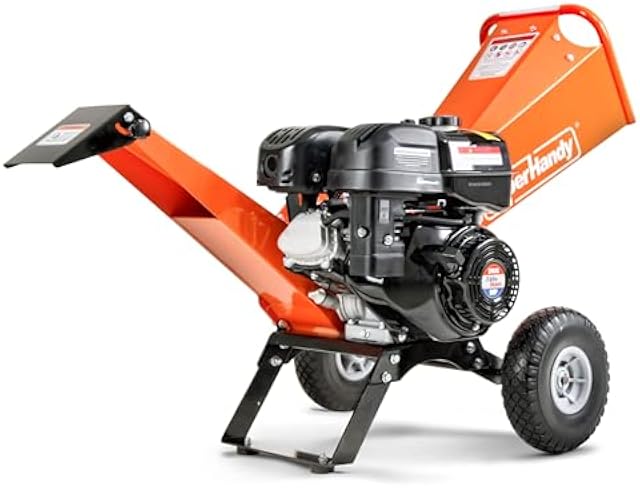 SuperHandy 9HP Gas Wood Chipper, 4-Inch Capacity, Reversible Blades