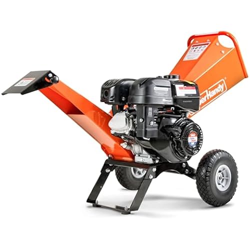 SuperHandy 9HP Gas Wood Chipper, 4-Inch Capacity, Reversible Blades