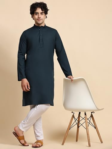 Image of SKAVIJ Men's Casual Kurta Pajama Set Regular Fit Traditional Dress Yoga Outfit