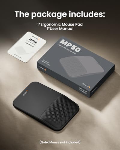Image of ProtoArc MP50 Ergonomic Mouse Pad with Wrist Rest, PU Leather Mousepad with Soft Memory Foam and Non-Slip PU Base for Pain Relief, Desk, Home, Office, 12x8 Inches, Black (Mouse Not Included)