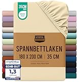 Utopia Bedding - Spannbettlaken 180x200cm - Beige - Gebürstete Polyester-Mikrofaser Spannbetttuch - 35 cm Tiefe Tasche