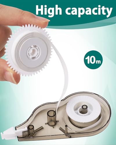 Dynta Correction Tape 28 Pack, White Mistake Out, Transparent Dispenser, 1/5 Inch X 32.8 Ft (5mmx10m), Correction Supplies Ergonomic Design Instant Fixes - Thumbnail 5