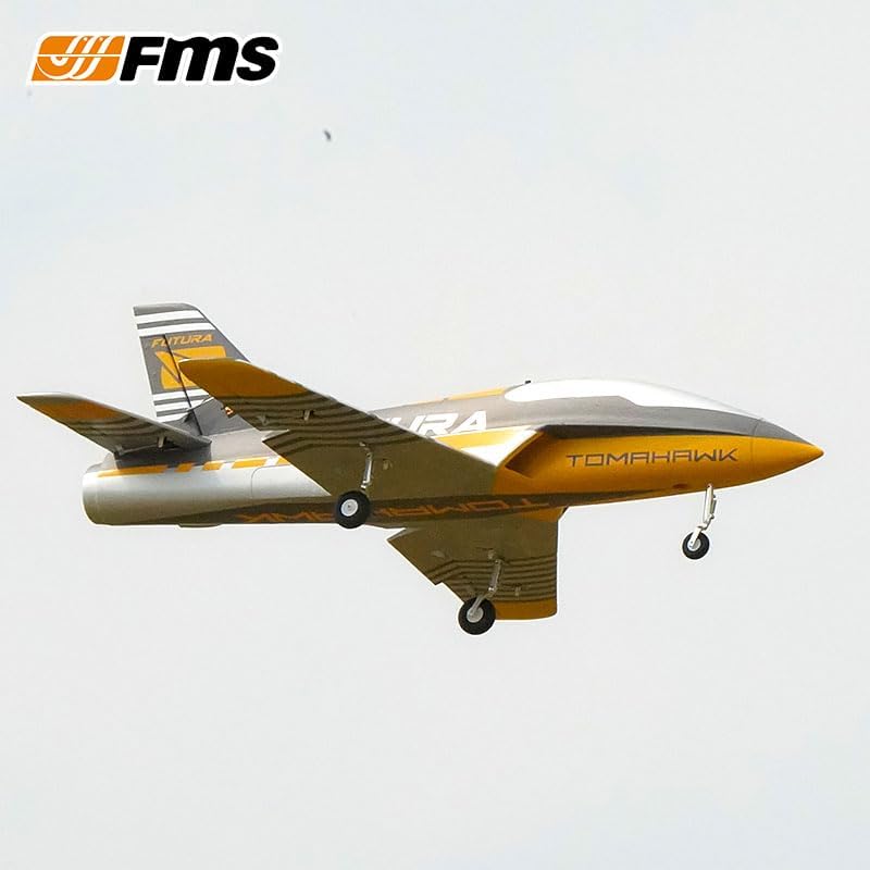 Miniatura 7 de FMS Rc Jets Futura 64MM EDF Sport Jet Yellow Rc Aviones para adultos para entrenadores EDF para principiantes Aviones de control remoto de 6 canales