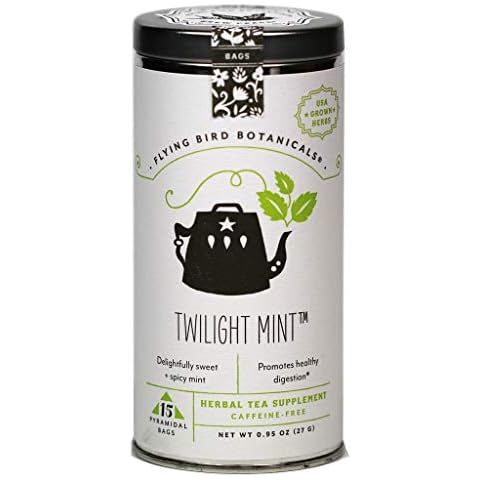 FLYING BIRD BOTANICALS 15 Bag Tin Twilight Mint Tea, 15 CT Cover