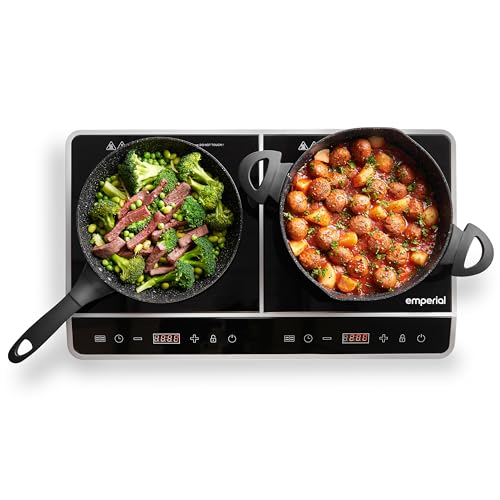 Emperial Twin Induction Hob - 2800W Portable Double Induction Plate with LED...