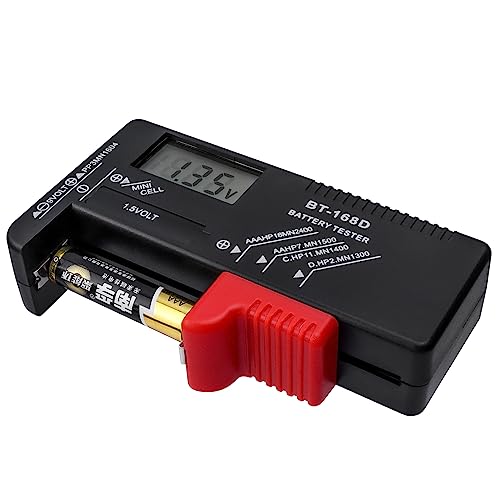 Mesee Digitaler LCD Batterietester, Batteriemessgerät, Battery Checker, Batterieprüfer für 1,5V und 9V Batterien, Haushalt Ziffern Zeigen Batterie Tester, Einfach zu Tragen und Ablesbare