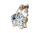 Torito de Pucará Blanquiazul - Club Alianza Lima (20 cm de altura) - hecho a mano en Perú