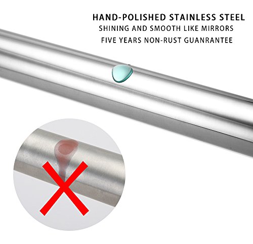 Image of BRIOFOX Shower Curtain Rod 43-73 Inches, Rustproof and Non-Slip Spring Tension Rod for Window or Bathroom, Polished 304 Stainless Steel