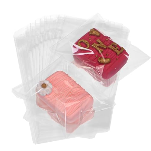 TEMLQPACK 100Pcs 4 x 6 Inch Clear Cellophane Bags for Cookies Rice Krispie Treats Macarons Brownies Soap Chocolate Truffles Candy - Ideal for Wedding & Birthday Party Favors