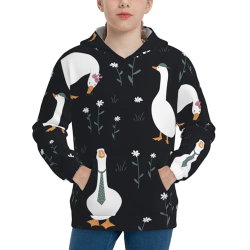 Fashionable Goose Kid Hoodies Boys Sweatshirts Girls Pullover with Pocket