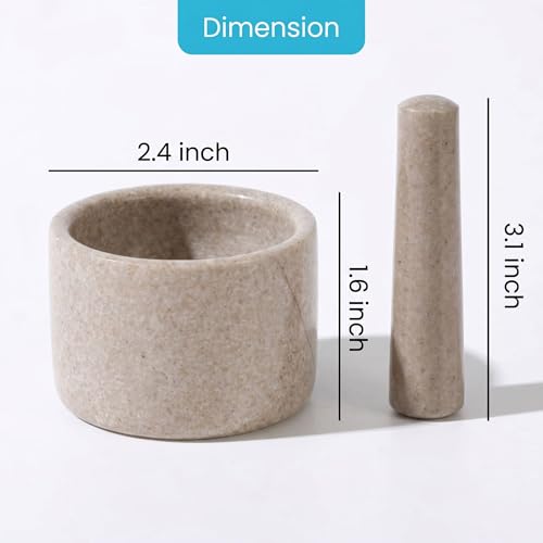 Image of Marble Pill Crusher with Silicone Base - Blade-Free Mortar Pill Grinder for Seniors, Pets & Adults, Natural Stone Tablet Pulverizer for Easy Medicine Taking