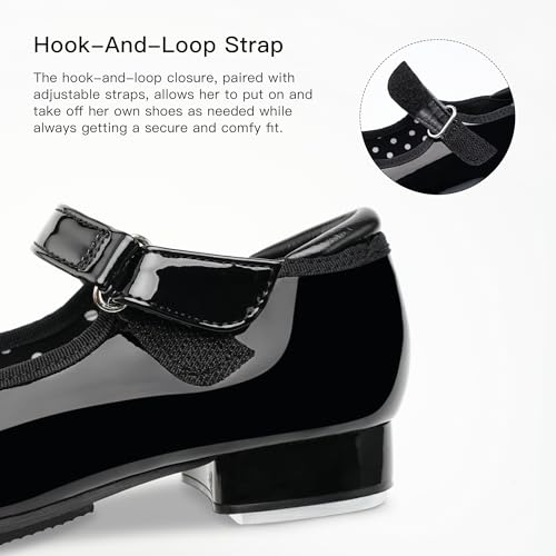 Stelle Tap Shoes for Girls Boys Patent Leather Detachable Bow Dance Shoes(Toddler/Little Kid/Big Kid)4
