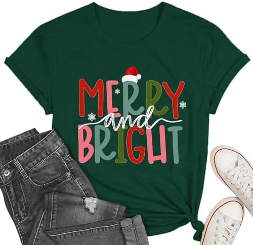 Merry Christmas Shirts for Women Christmas Gnome T-Shirt Funny Gnome Xmas Gift Tee Tops