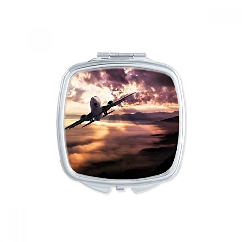 Miroir compact portable de maquillage carré et multicolore