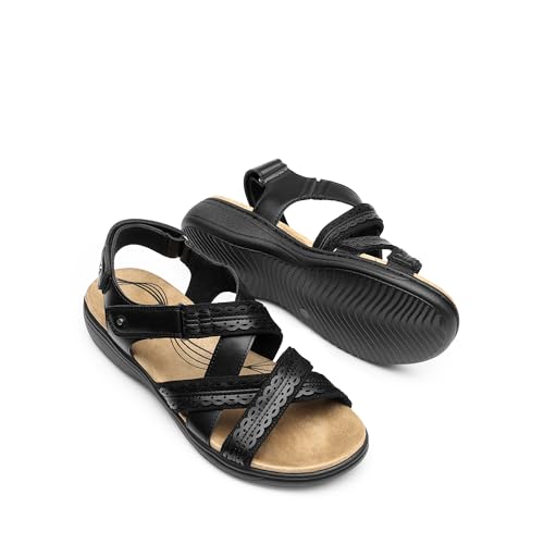Image of DREAM PAIRS Women's Arch Support Sandals Comfortable Open Toe Dress Flats Walking Sandals For Summer