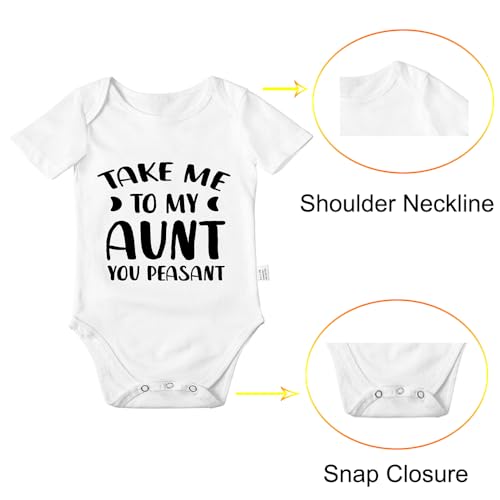 Take Me to My Aunt You Peasant Bodysuits, Funny Baby Clothes, Boys Girls Infant Cotton Romper Jumpsuit 0-24 Months2