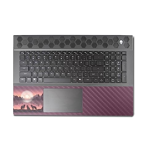 Image of MightySkins Carbon Fiber Skin Compatible with Alienware M18 R1 (2023) Full Wrap Kit - Wolf Silhouette | Protective, Durable Textured Carbon Fiber Finish | Easy to Apply | Made in The USA