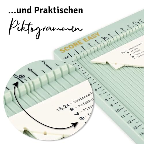 Vaessen Creative Score Easy Großes Mehrzweck Falzbrett Cm Minze, Mintgrün, 30,5 x 30,5 cm