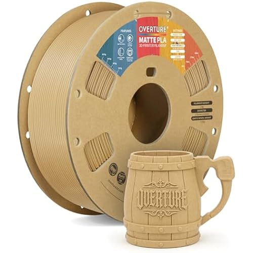 OVERTURE Matte PLA Filament 1.75mm, 1kg Matte Wood