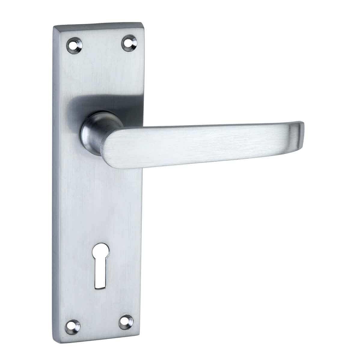 Designer Levers - Victorian Straight Lever Door Handles - Satin Chrome - 1 Pair - Interior Use - Lock Door Handle