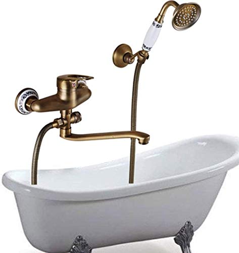 Tuyau de sortie d'eau long nez pour robinet de baignoire rétro laiton