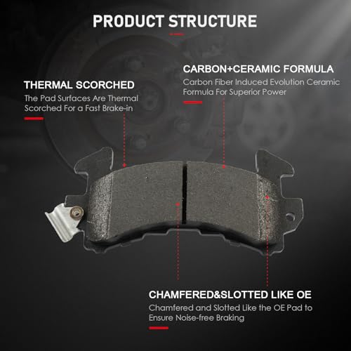 Image of cciyu D154 Front Metal Disc Brake Pads Kit For Avanti For II 1979-1985 1987-1991,For Buick For Century,For LeSabre,For Regal,For Riviera,For Cadillac For Eldorado,For Fleetwood,For Seville