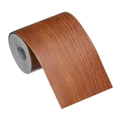 Image of MECCANIXITY Wood Grain Repair Tape, 2 Inch x 16 Feet Self Adhesive Wood Grain Tape Multi-Purpose Wallpaper Border Trim for Furniture Floors Windows Doors Tables Home, Red Oak