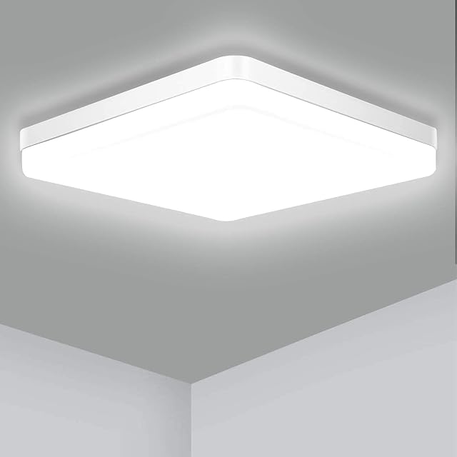 Ouyulong Lampa sufitowa Led 36W 6500K 4350LM Lampa sufitowa, Salon, Sypialnia, Kuchnia, Łazienka, Balkon, Jadalnia, Chłodna biel, Kwadrat, Ø23cm