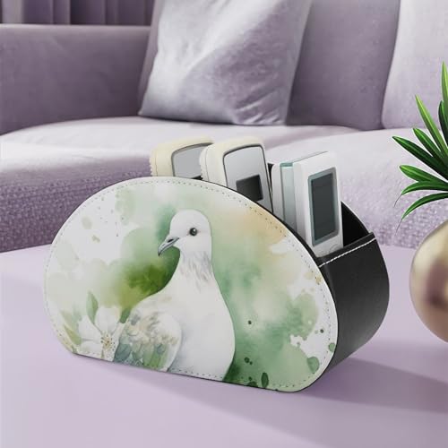 Support de télécommande à 5 compartiments en cuir synthétique noir pour bureau et salon - 6