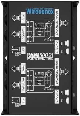 Direct Box Passivo Duplo Wireconex WDI 500.2 Casador de impedânci...
