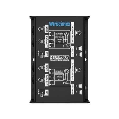Direct Box Passivo Duplo Wireconex WDI 500.2 Casador de impedância