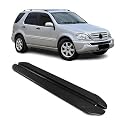 OMAC Trittbretter Seitenschweller kompatibel mit Mercedes M Klasse W163 1998-2005 Alu Schwarz
